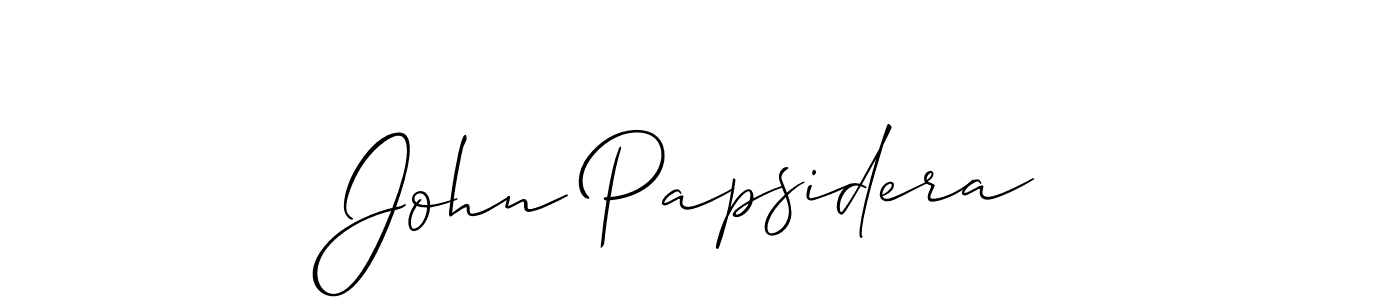 Make a beautiful signature design for name John Papsidera. With this signature (Allison_Script) style, you can create a handwritten signature for free. John Papsidera signature style 2 images and pictures png