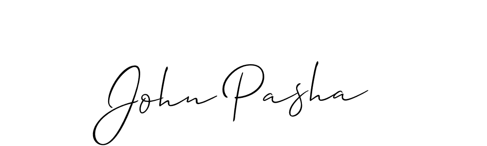 Design your own signature with our free online signature maker. With this signature software, you can create a handwritten (Allison_Script) signature for name John Pasha. John Pasha signature style 2 images and pictures png