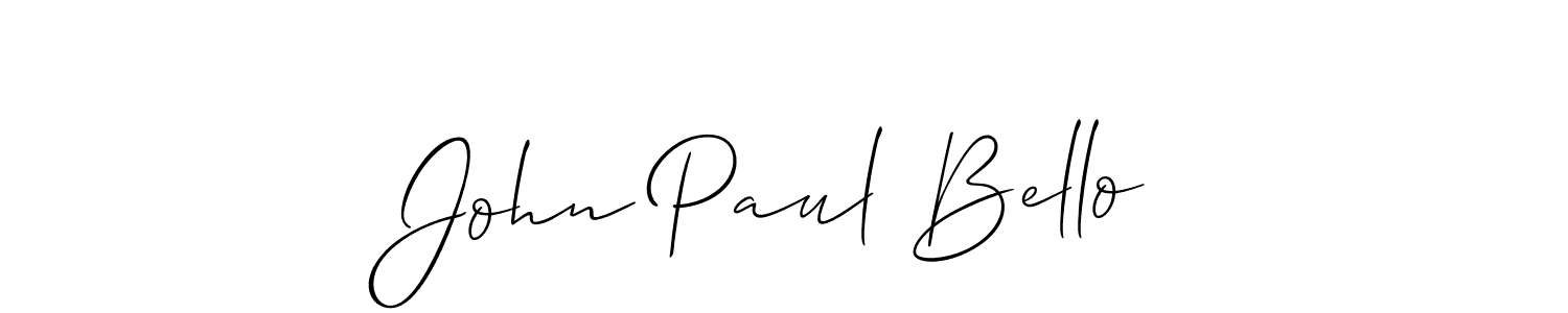 Also we have John Paul Bello name is the best signature style. Create professional handwritten signature collection using Allison_Script autograph style. John Paul Bello signature style 2 images and pictures png