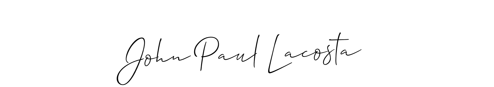 Similarly Allison_Script is the best handwritten signature design. Signature creator online .You can use it as an online autograph creator for name John Paul Lacosta. John Paul Lacosta signature style 2 images and pictures png