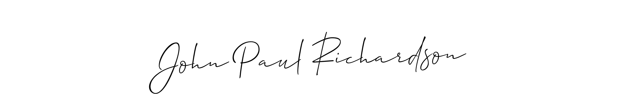 Design your own signature with our free online signature maker. With this signature software, you can create a handwritten (Allison_Script) signature for name John Paul Richardson. John Paul Richardson signature style 2 images and pictures png