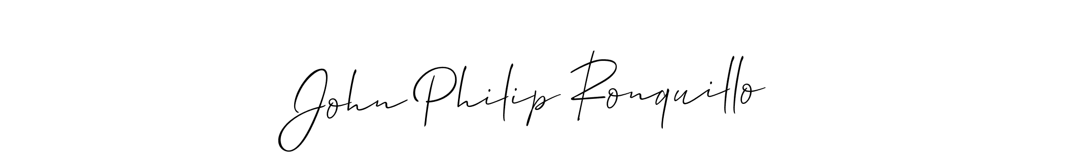 if you are searching for the best signature style for your name John Philip Ronquillo. so please give up your signature search. here we have designed multiple signature styles  using Allison_Script. John Philip Ronquillo signature style 2 images and pictures png