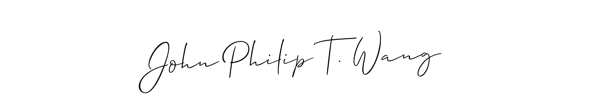 Design your own signature with our free online signature maker. With this signature software, you can create a handwritten (Allison_Script) signature for name John Philip T. Wang. John Philip T. Wang signature style 2 images and pictures png