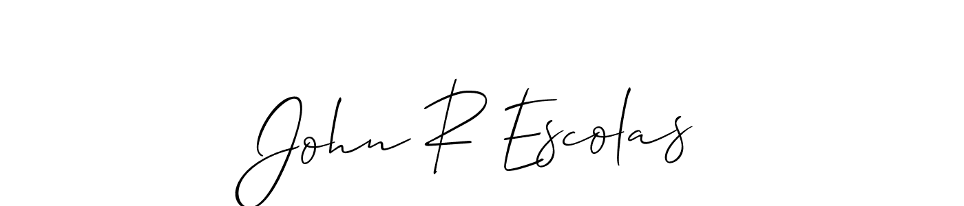 How to make John R Escolas signature? Allison_Script is a professional autograph style. Create handwritten signature for John R Escolas name. John R Escolas signature style 2 images and pictures png
