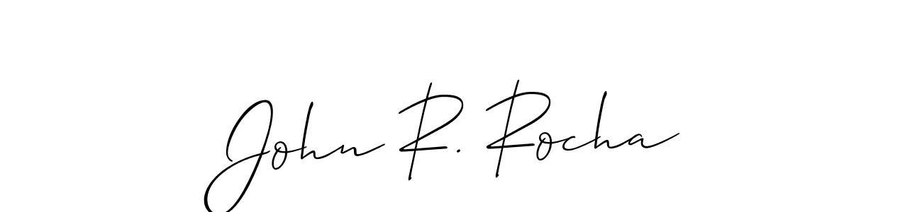 You should practise on your own different ways (Allison_Script) to write your name (John R. Rocha) in signature. don't let someone else do it for you. John R. Rocha signature style 2 images and pictures png