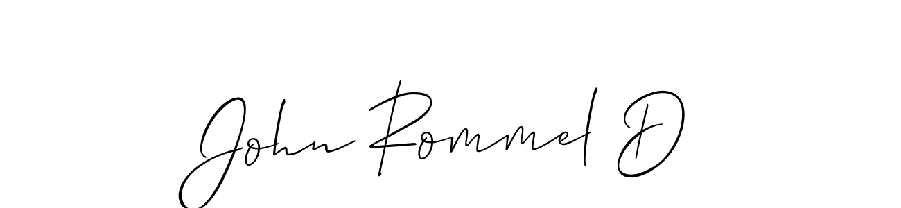 How to make John Rommel D name signature. Use Allison_Script style for creating short signs online. This is the latest handwritten sign. John Rommel D signature style 2 images and pictures png