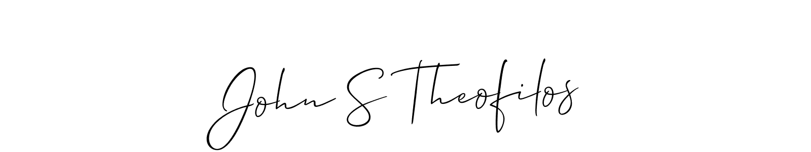 How to make John S Theofilos signature? Allison_Script is a professional autograph style. Create handwritten signature for John S Theofilos name. John S Theofilos signature style 2 images and pictures png