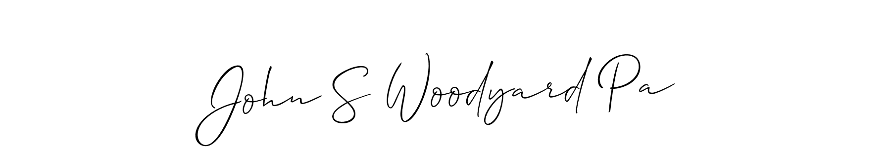 Design your own signature with our free online signature maker. With this signature software, you can create a handwritten (Allison_Script) signature for name John S Woodyard Pa. John S Woodyard Pa signature style 2 images and pictures png