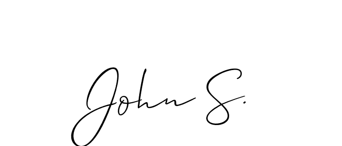 Also You can easily find your signature by using the search form. We will create John S. name handwritten signature images for you free of cost using Allison_Script sign style. John S. signature style 2 images and pictures png
