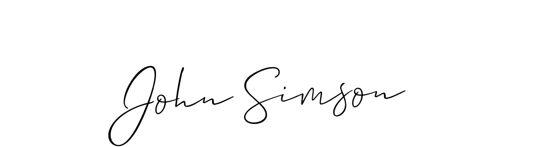 Allison_Script is a professional signature style that is perfect for those who want to add a touch of class to their signature. It is also a great choice for those who want to make their signature more unique. Get John Simson name to fancy signature for free. John Simson signature style 2 images and pictures png