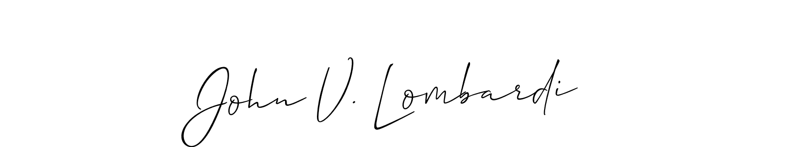 You should practise on your own different ways (Allison_Script) to write your name (John V. Lombardi) in signature. don't let someone else do it for you. John V. Lombardi signature style 2 images and pictures png