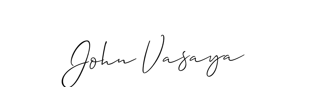 The best way (Allison_Script) to make a short signature is to pick only two or three words in your name. The name John Vasaya include a total of six letters. For converting this name. John Vasaya signature style 2 images and pictures png