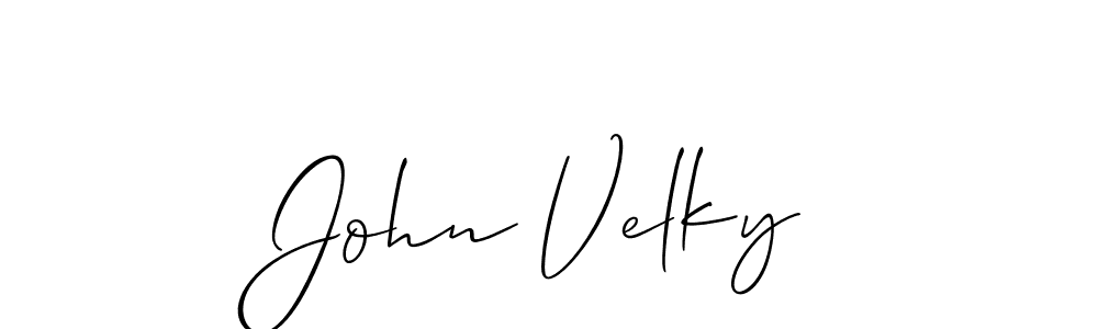 Also we have John Velky name is the best signature style. Create professional handwritten signature collection using Allison_Script autograph style. John Velky signature style 2 images and pictures png