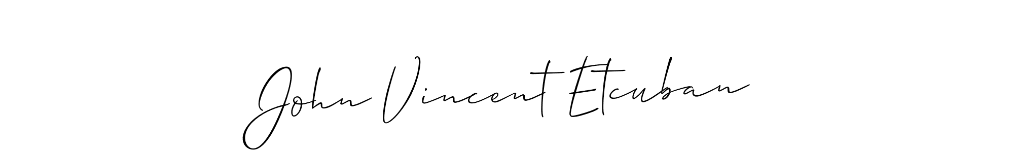 This is the best signature style for the John Vincent Etcuban name. Also you like these signature font (Allison_Script). Mix name signature. John Vincent Etcuban signature style 2 images and pictures png