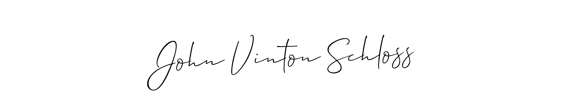 You should practise on your own different ways (Allison_Script) to write your name (John Vinton Schloss) in signature. don't let someone else do it for you. John Vinton Schloss signature style 2 images and pictures png