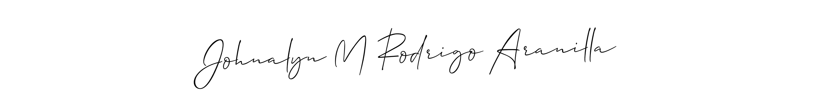 Create a beautiful signature design for name Johnalyn M Rodrigo Aranilla. With this signature (Allison_Script) fonts, you can make a handwritten signature for free. Johnalyn M Rodrigo Aranilla signature style 2 images and pictures png