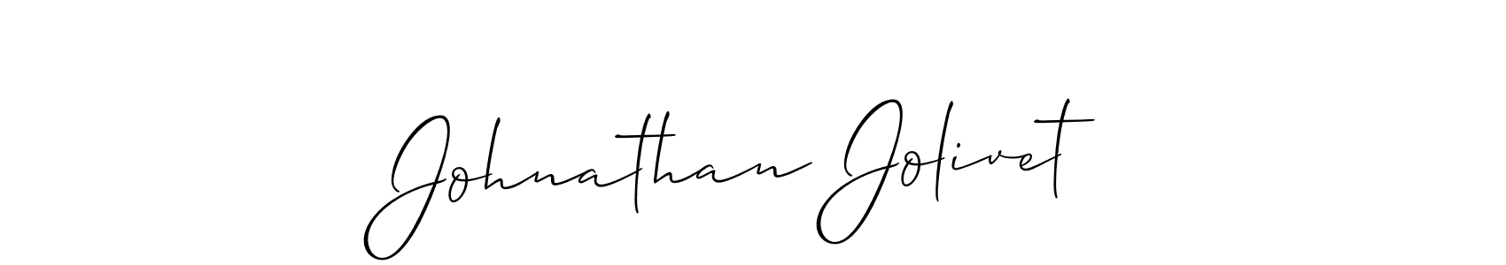 Use a signature maker to create a handwritten signature online. With this signature software, you can design (Allison_Script) your own signature for name Johnathan Jolivet. Johnathan Jolivet signature style 2 images and pictures png