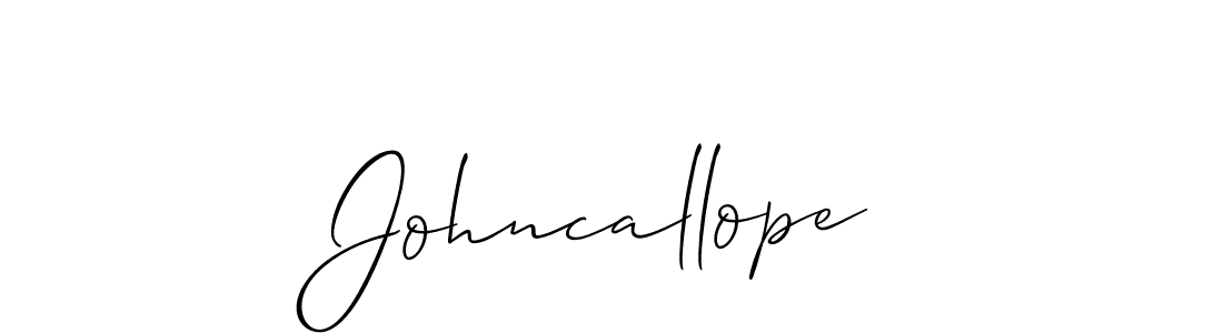 Also we have Johncallope name is the best signature style. Create professional handwritten signature collection using Allison_Script autograph style. Johncallope signature style 2 images and pictures png