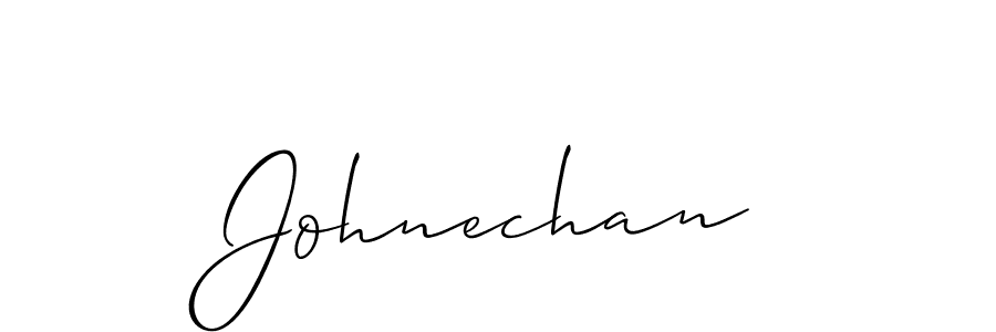 The best way (Allison_Script) to make a short signature is to pick only two or three words in your name. The name Johnechan include a total of six letters. For converting this name. Johnechan signature style 2 images and pictures png