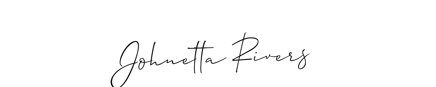 Use a signature maker to create a handwritten signature online. With this signature software, you can design (Allison_Script) your own signature for name Johnetta Rivers. Johnetta Rivers signature style 2 images and pictures png