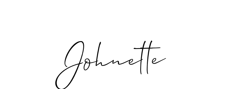 Use a signature maker to create a handwritten signature online. With this signature software, you can design (Allison_Script) your own signature for name Johnette. Johnette signature style 2 images and pictures png