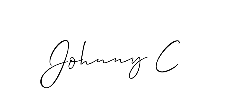 You should practise on your own different ways (Allison_Script) to write your name (Johnny C) in signature. don't let someone else do it for you. Johnny C signature style 2 images and pictures png