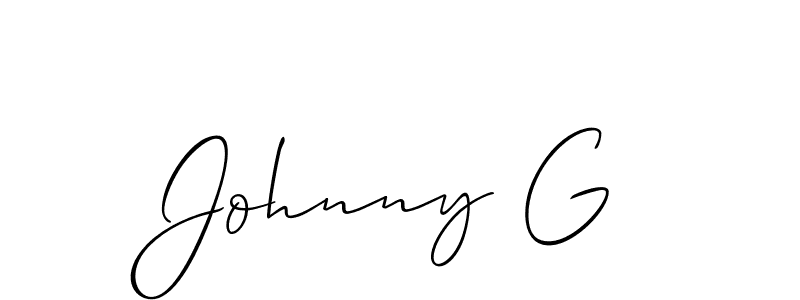 How to make Johnny G signature? Allison_Script is a professional autograph style. Create handwritten signature for Johnny G name. Johnny G signature style 2 images and pictures png