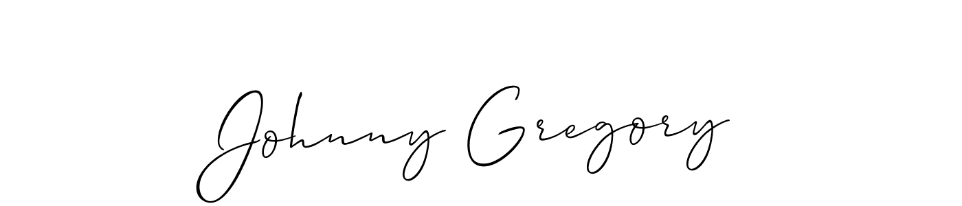 How to Draw Johnny Gregory signature style? Allison_Script is a latest design signature styles for name Johnny Gregory. Johnny Gregory signature style 2 images and pictures png