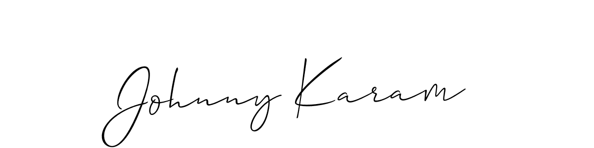 How to make Johnny Karam name signature. Use Allison_Script style for creating short signs online. This is the latest handwritten sign. Johnny Karam signature style 2 images and pictures png