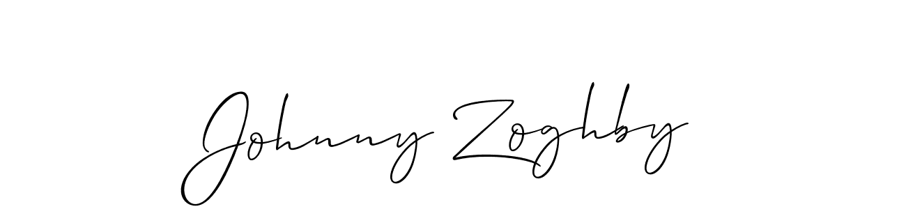 You should practise on your own different ways (Allison_Script) to write your name (Johnny Zoghby) in signature. don't let someone else do it for you. Johnny Zoghby signature style 2 images and pictures png