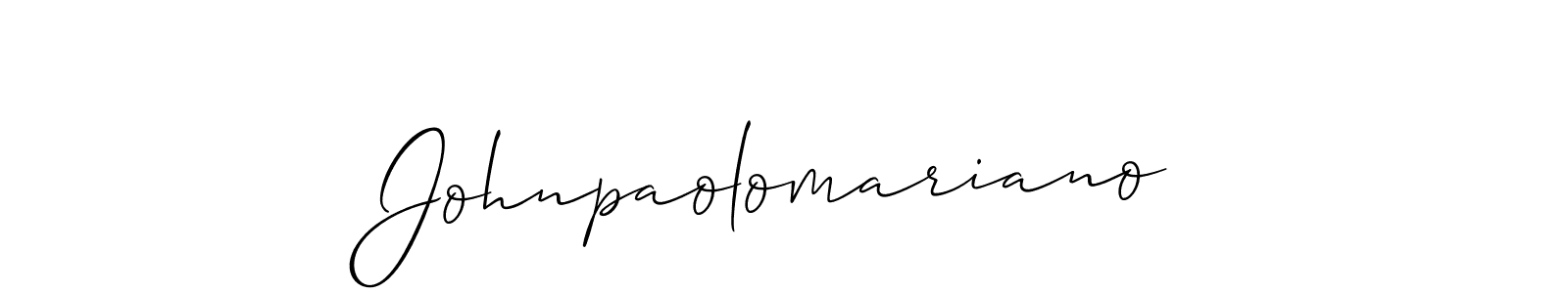 The best way (Allison_Script) to make a short signature is to pick only two or three words in your name. The name Johnpaolomariano include a total of six letters. For converting this name. Johnpaolomariano signature style 2 images and pictures png