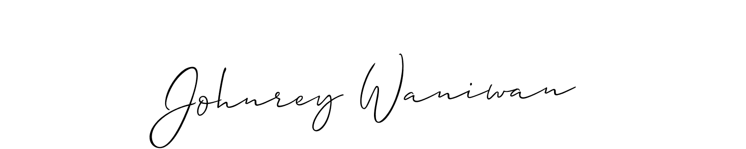Create a beautiful signature design for name Johnrey Waniwan. With this signature (Allison_Script) fonts, you can make a handwritten signature for free. Johnrey Waniwan signature style 2 images and pictures png