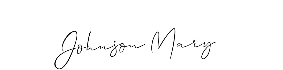 Use a signature maker to create a handwritten signature online. With this signature software, you can design (Allison_Script) your own signature for name Johnson Mary. Johnson Mary signature style 2 images and pictures png