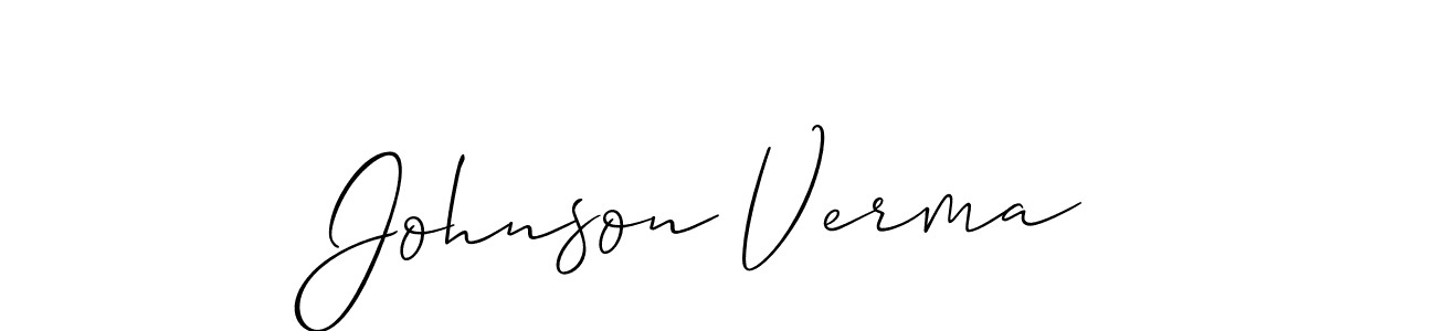 How to make Johnson Verma signature? Allison_Script is a professional autograph style. Create handwritten signature for Johnson Verma name. Johnson Verma signature style 2 images and pictures png