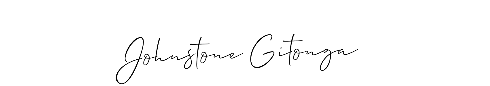 You should practise on your own different ways (Allison_Script) to write your name (Johnstone Gitonga) in signature. don't let someone else do it for you. Johnstone Gitonga signature style 2 images and pictures png