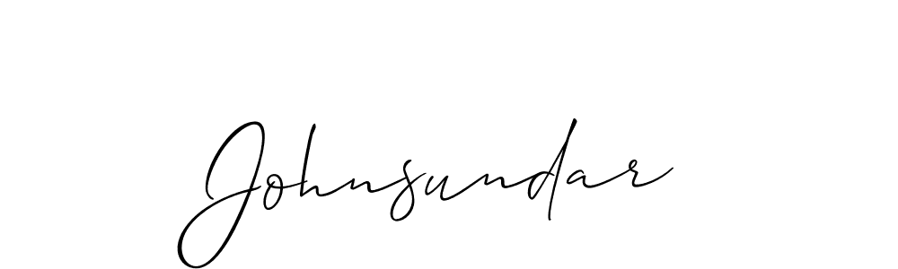 How to make Johnsundar name signature. Use Allison_Script style for creating short signs online. This is the latest handwritten sign. Johnsundar signature style 2 images and pictures png