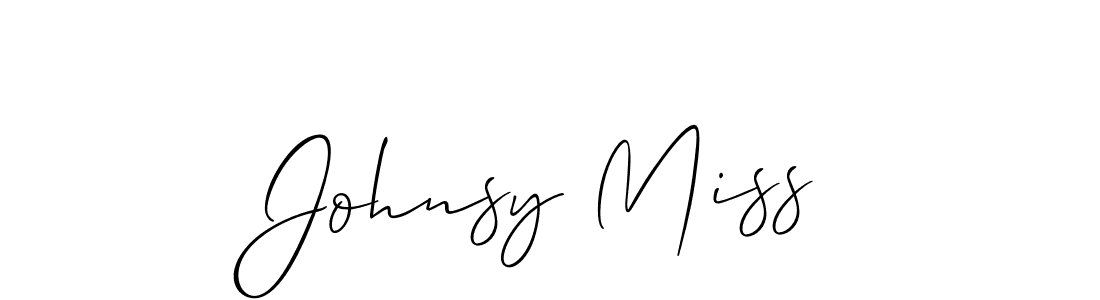 The best way (Allison_Script) to make a short signature is to pick only two or three words in your name. The name Johnsy Miss include a total of six letters. For converting this name. Johnsy Miss signature style 2 images and pictures png