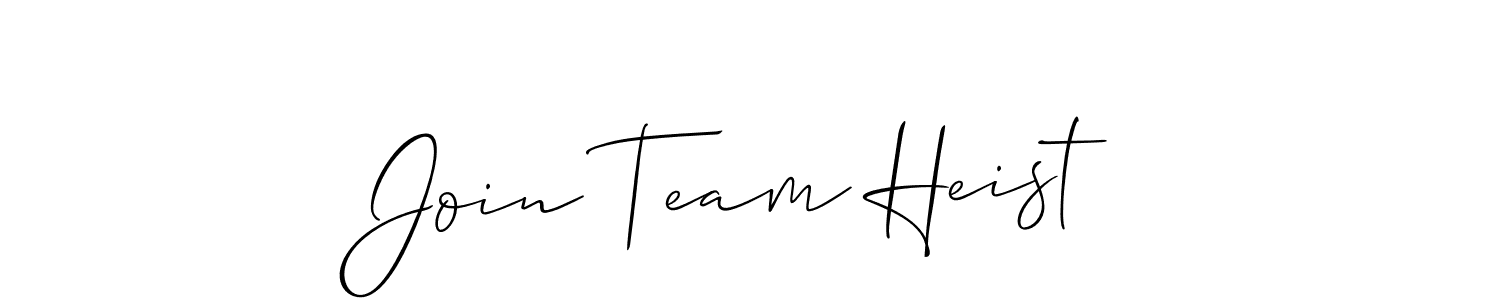 Use a signature maker to create a handwritten signature online. With this signature software, you can design (Allison_Script) your own signature for name Join Team Heist. Join Team Heist signature style 2 images and pictures png