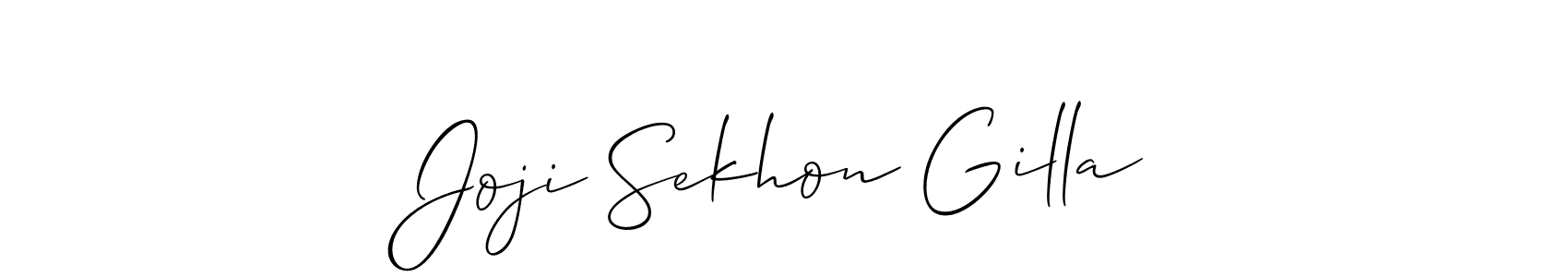 Also You can easily find your signature by using the search form. We will create Joji Sekhon Gilla name handwritten signature images for you free of cost using Allison_Script sign style. Joji Sekhon Gilla signature style 2 images and pictures png