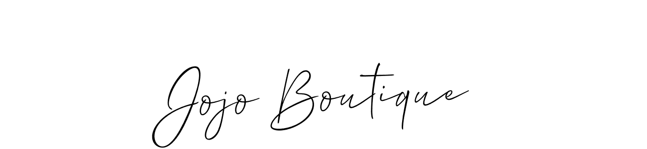 It looks lik you need a new signature style for name Jojo Boutique. Design unique handwritten (Allison_Script) signature with our free signature maker in just a few clicks. Jojo Boutique signature style 2 images and pictures png