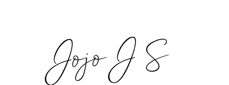 How to make Jojo J S signature? Allison_Script is a professional autograph style. Create handwritten signature for Jojo J S name. Jojo J S signature style 2 images and pictures png