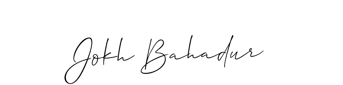 Also You can easily find your signature by using the search form. We will create Jokh Bahadur name handwritten signature images for you free of cost using Allison_Script sign style. Jokh Bahadur signature style 2 images and pictures png