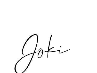 Also we have Joki name is the best signature style. Create professional handwritten signature collection using Allison_Script autograph style. Joki signature style 2 images and pictures png