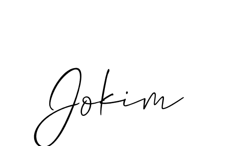 Design your own signature with our free online signature maker. With this signature software, you can create a handwritten (Allison_Script) signature for name Jokim. Jokim signature style 2 images and pictures png