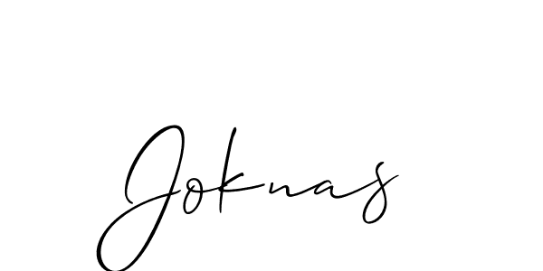 Create a beautiful signature design for name Joknas. With this signature (Allison_Script) fonts, you can make a handwritten signature for free. Joknas signature style 2 images and pictures png