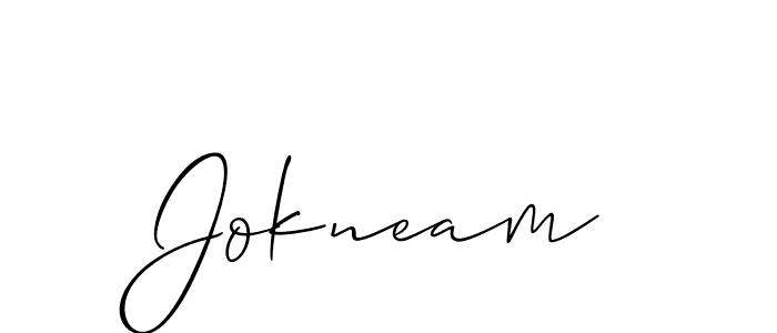 Once you've used our free online signature maker to create your best signature Allison_Script style, it's time to enjoy all of the benefits that Jokneam name signing documents. Jokneam signature style 2 images and pictures png