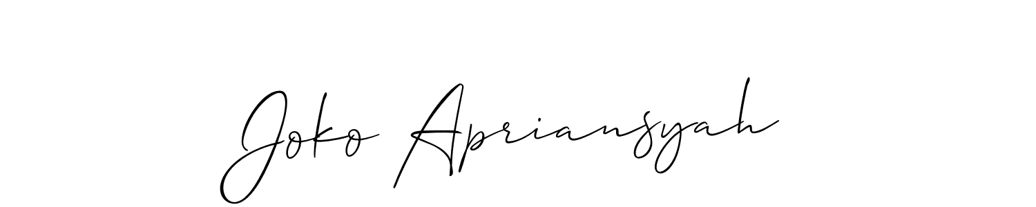 Design your own signature with our free online signature maker. With this signature software, you can create a handwritten (Allison_Script) signature for name Joko Apriansyah. Joko Apriansyah signature style 2 images and pictures png