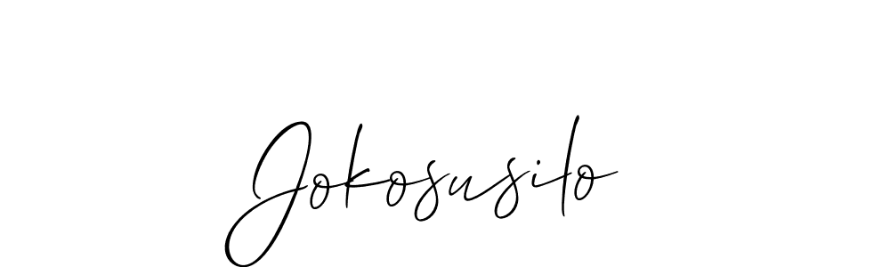 How to make Jokosusilo name signature. Use Allison_Script style for creating short signs online. This is the latest handwritten sign. Jokosusilo signature style 2 images and pictures png