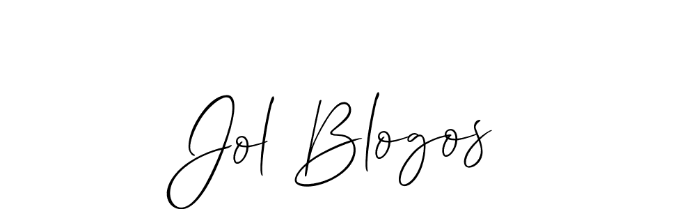 Use a signature maker to create a handwritten signature online. With this signature software, you can design (Allison_Script) your own signature for name Jol Blogos. Jol Blogos signature style 2 images and pictures png