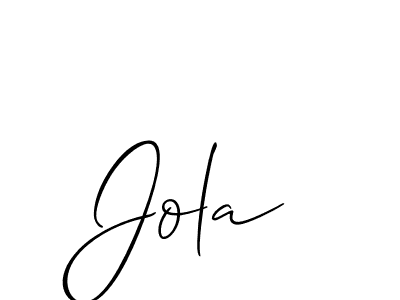 Make a beautiful signature design for name Jola. With this signature (Allison_Script) style, you can create a handwritten signature for free. Jola signature style 2 images and pictures png